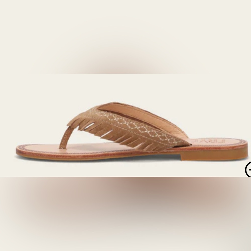 Frye Tan Leather Fringe Sandals - Picture 4 of 12